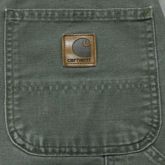 Vintage Y2K Carhartt B25 MOS Moss Green Carpenter Shorts 33x8.15 - Picture 6 of 13